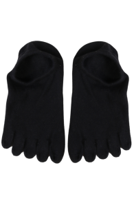 Укороченные хлопковые пальчиковые носки чёрного цвета SMITH | Sokisahtel
