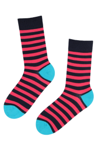 JOEL pink striped cotton socks | Sokisahtel