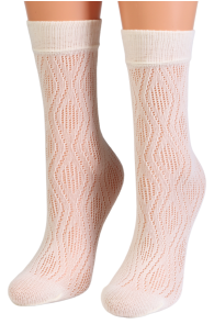 Кремово-белые тонкие носки KIRA | Sokisahtel