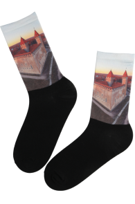 Чёрные носки с принтом "Курессаарский замок" KURESSAARE LOSS | Sokisahtel