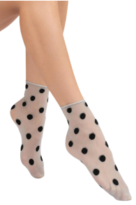 KYLIE light gray sheer socks with dots | Sokisahtel