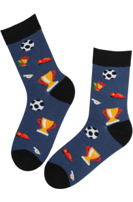 Синие хлопковые носки для футбольных болельщиков MATEO | Sokisahtel