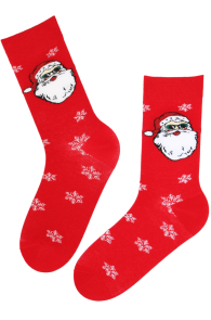 Хлопковые носки красного цвета в Рождественской тематике MICK | Sokisahtel