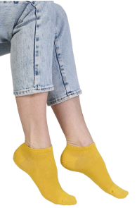 MONDI yellow viscose low-cut socks | Sokisahtel