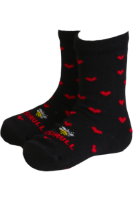Чёрные хлопковые носки с сердечками для малышей MUSIRULL | Sokisahtel