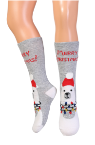 NICHOLAS gray polar bear socks for children | Sokisahtel