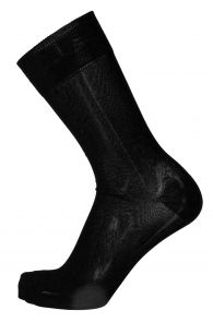 Мужские стильные хлопковые носки черного цвета с фиолетовой полоской OLIVER | Sokisahtel