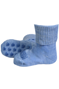 Тёплые носки из шерсти синего цвета с нескользящей подошвой для малышей OREGON | Sokisahtel