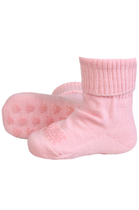 Тёплые носки из шерсти светло-розового цвета с нескользящей подошвой для малышей OREGON | Sokisahtel