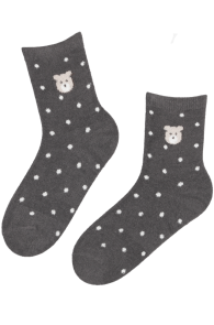 OTELLO dark grey warm socks with a bear | Sokisahtel