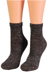 PÄRLE brown glittery socks | Sokisahtel
