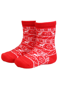 Тёплые носки из мериносовой шерсти красного цвета для малышей PÄRT | Sokisahtel