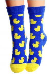Детские хлопковые носки синего цвета с желтыми уточками PARDIRALLI | Sokisahtel
