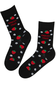 PARIM TÄDI cotton socks with strawberries | Sokisahtel