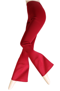Женские фантазийные леггинсы клёш ярко-красного цвета DONATELLA от Pierre Mantoux | Sokisahtel