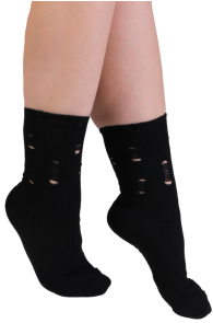 Чёрные хлопковые носки в "рваном" стиле POSITANO | Sokisahtel
