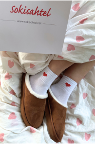 Хлопковые носки белого цвета с минималистичными сердечками ROMEO | Sokisahtel