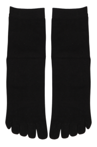 Black toe socks, appear soft and comfortable