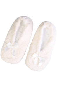 ROSETTE creamy white soft slippers | Sokisahtel