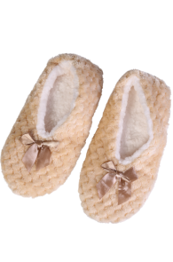 ROSETTE beige soft slippers | Sokisahtel