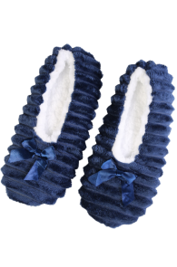 ROSETTE dark blue soft slippers | Sokisahtel