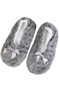 ROSETTE grey soft slippers | Sokisahtel