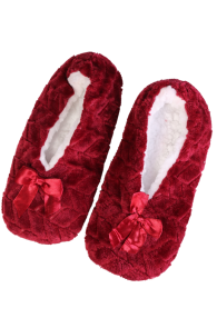 ROSETTE burgundy soft slippers | Sokisahtel