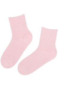 Хлопковые пушистые носки светло-розового цвета с блеском SÄDE | Sokisahtel