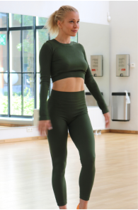 SARA green microfibre leggings for women | Sokisahtel