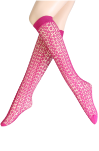 Sarah Borghi ILEANA pink fishnet knee-highs | Sokisahtel