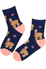 SELMA dark blue cotton llama socks | Sokisahtel