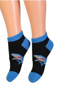 SHARK black low-cut socks with sharks for kids | Sokisahtel