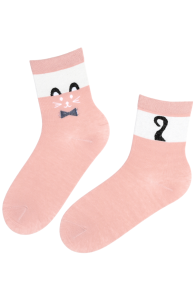 Хлопковые носки розового цвета с изображением милых кошечек SIMBA | Sokisahtel
