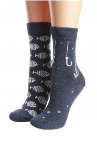 FISHER dark blue cotton socks for children | Sokisahtel