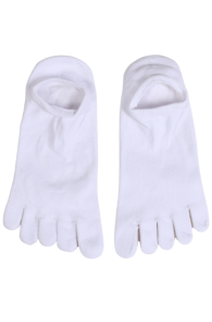 Укороченные хлопковые пальчиковые носки белого цвета SMITH | Sokisahtel