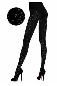 Женские фантазийные колготки черного цвета с леопардовым узором MACULATO | Sokisahtel