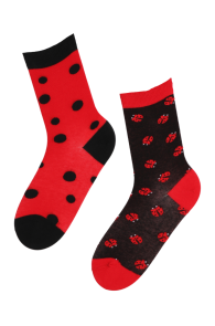 LADYBUG socks with ladybugs and dots