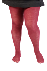 Женские теплые колготки размера плюс бордового цвета из мериносовой шерсти MILANA | Sokisahtel