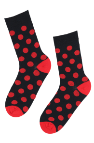 SUMMER dark blue socks with red dots | Sokisahtel