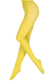 Женские однотонные колготки лаймово-жёлтого цвета из дышащей микрофибры STIINA LIME | Sokisahtel