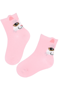 STIINE pink cat socks for kids | Sokisahtel