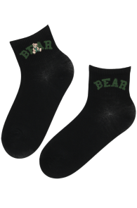 TERRA black socks with a bear | Sokisahtel