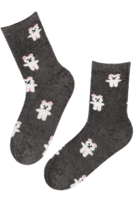TOBIA brown soft socks with bears | Sokisahtel