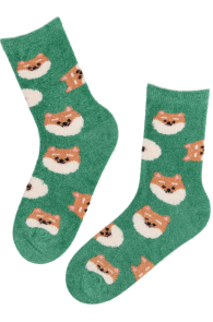 TOBIA green soft socks with dogs | Sokisahtel