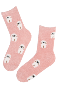 TOBIA pink soft socks with dogs | Sokisahtel