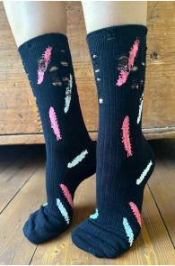 Чёрные хлопковые носки в "рваном" стиле TREVISO | Sokisahtel