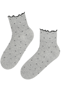 Хлопковые носки светло-серого цвета в чёрную крапинку URME | Sokisahtel