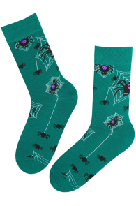 VOODOO green Halloween socks with spiders | Sokisahtel