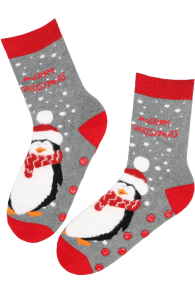 YAVANNA gray penguin non-slip socks | Sokisahtel
