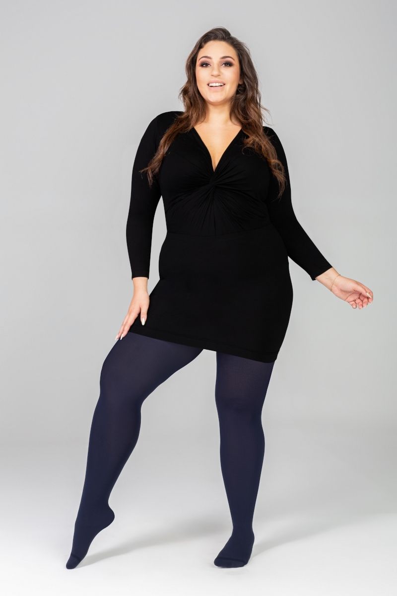 Navy Blue Footless Tights For Women | Soft And Durable Color Tights | Plus  Size Available